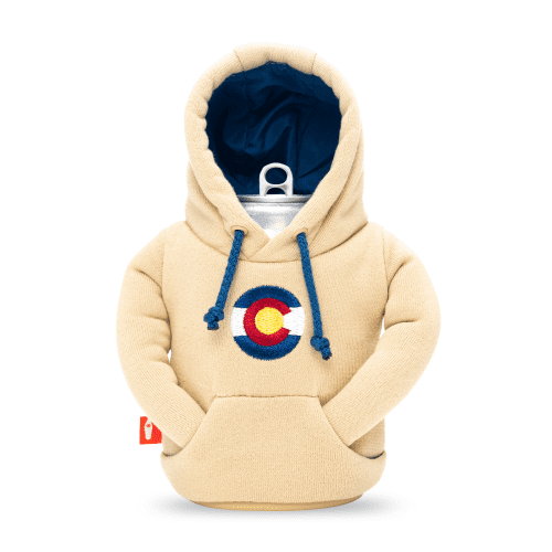 The Hoodie - Puffin Drinkwear drink sleeves #color_taco-tan-sailor-blue-colorado