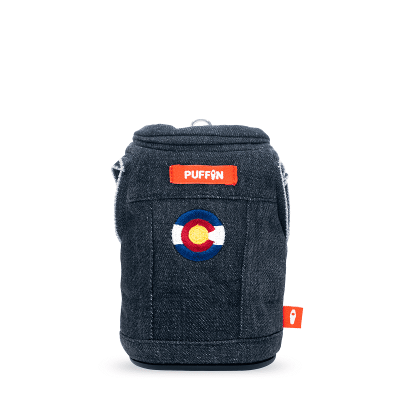 The Denim Vest - Puffin Drinkwear drink sleeves  #color_pewter-denim-colorado