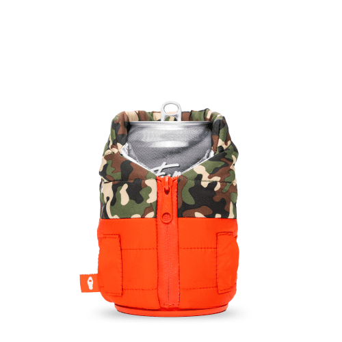 The Puffy Vest - Puffin Drinkwear drink sleeves #color_puffin-red-woodsy-camo